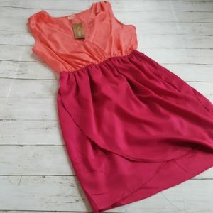 Nwt Francesca's two tone faux wrap dress